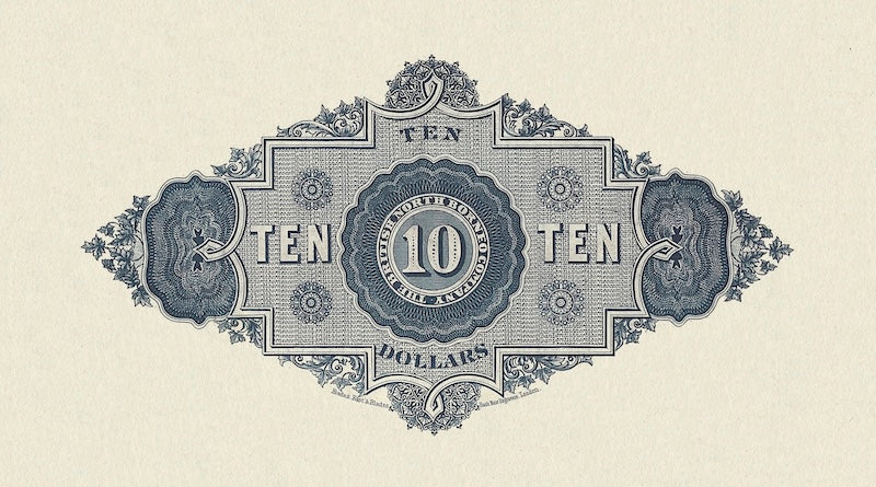British North Borneo banknote, 10 Dollars, 1927, Pick P-22, UNC