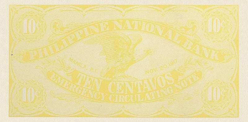 Philippines banknotes, World War 1 Emergency Issue, 10 centavos, Year 1917, Pick P-39, UNC