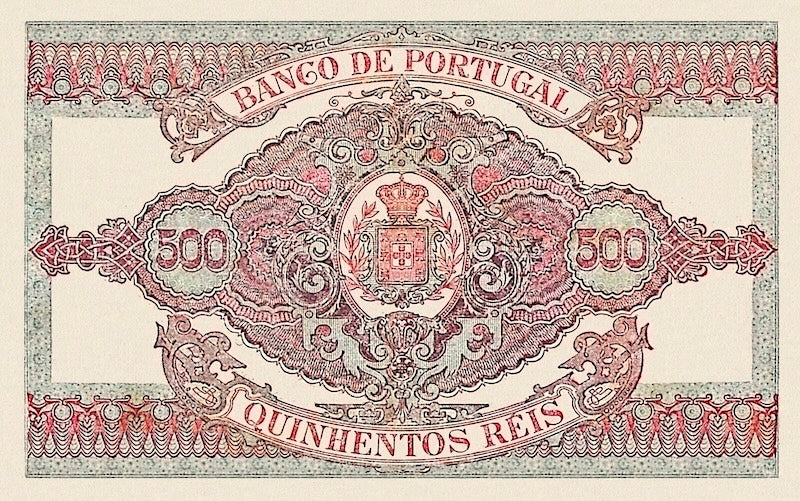 Banco de Portugal banknote, 500 Reis, 1893, Pick P-72, UNC