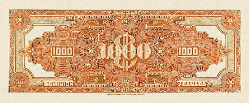 Dominion of Canada banknotes, $1000 Dollars, 1923, Pick P-37, UNC