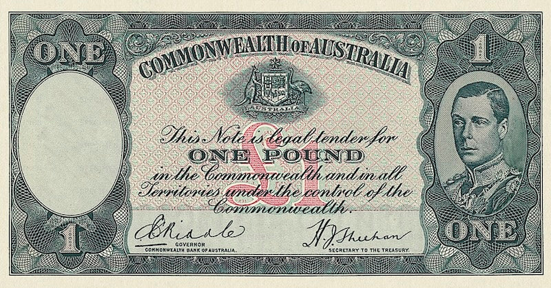 Australia banknote, King Edward VII, Unissued, £1 Pound, 1936, Pick P-NL, UNC