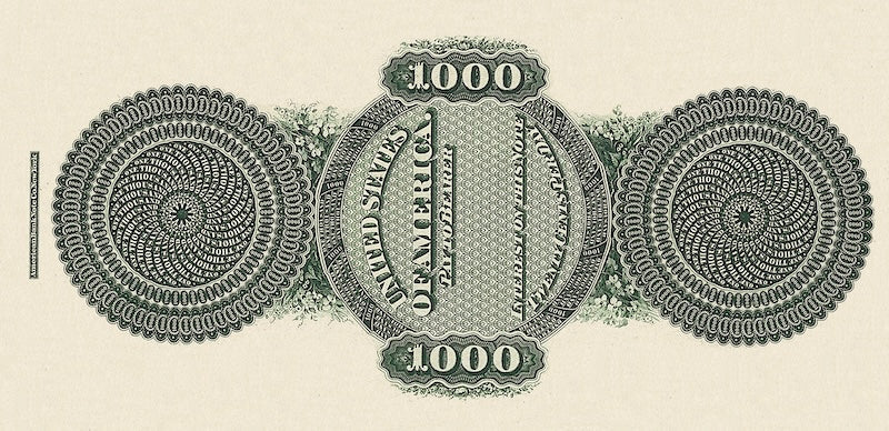 United States Treasury Interest Bearing Note, $1000 Dollars, 1861, Friedberg Fr-210, UNC