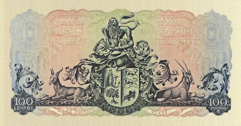 South Africa banknotes, 100 Pounds, Year 1948, Pick P-100, UNC