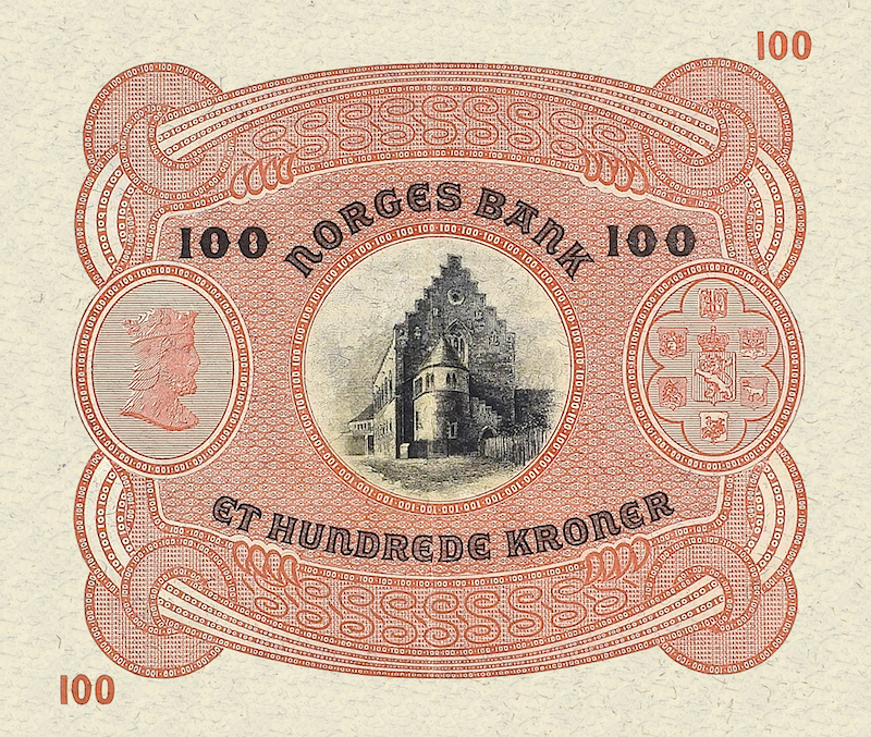 Norway banknotes, Norges Bank, 100 Kroner, 1940, Pick P-10, UNC