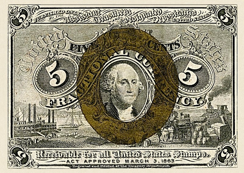 United States Fractional Currency banknote, 5 Cents, 1863, Pick P-101, UNC