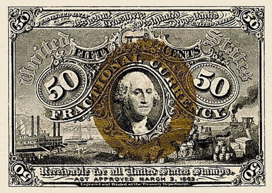 United States Fractional Currency banknote, 50 Cents, 1863, Pick P-104, UNC