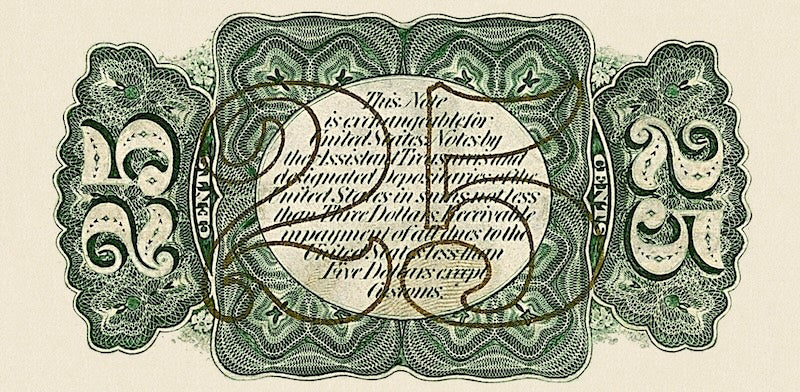 United States Fractional Currency Third Issue banknote, 25 Cents, 1863 (Third Issue), Pick P-109, UNC