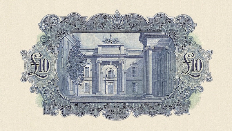 Ireland banknotes, Ploughman Issues, £10 Pounds, 1929, Pick P-10, UNC
