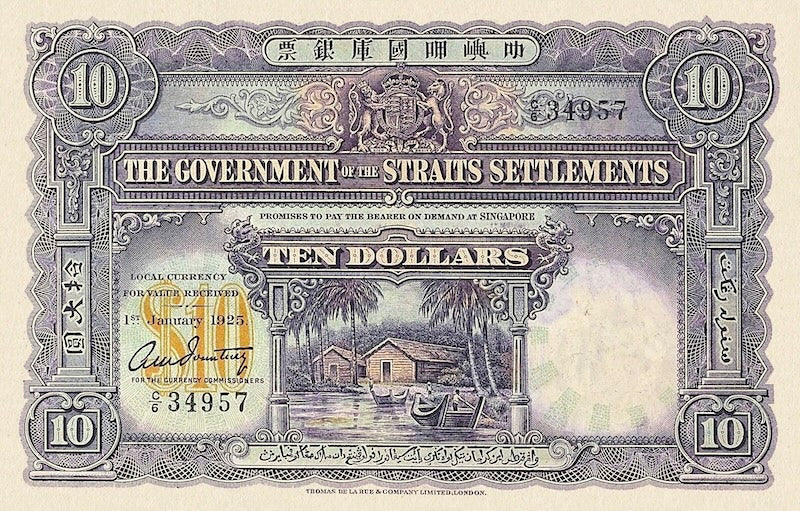Straits Settlements banknotes, George V, $10 Dollars, 1916, Pick P-11, UNC