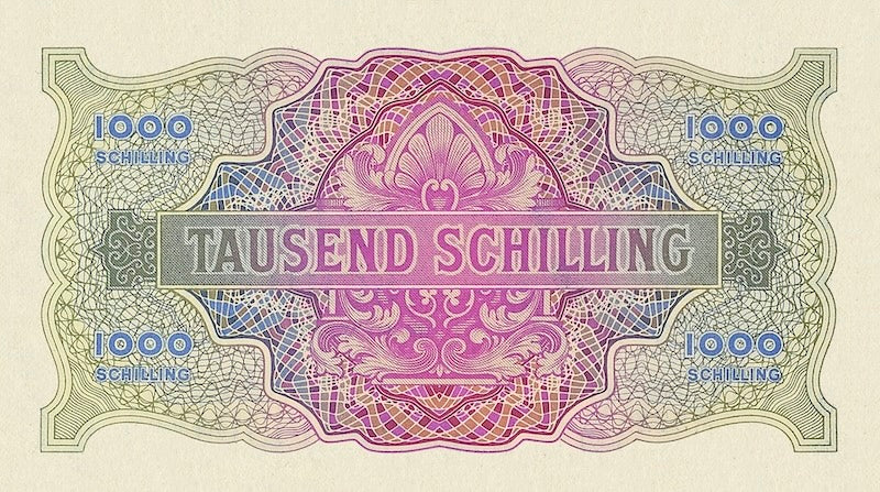 Austria banknote, Allied Military Occupation, 1000 Schilling, 1944, Pick P-111, UNC