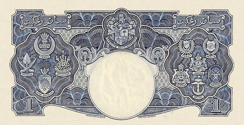 Malaya banknotes, George VI, $1 Dollar, 1941, Pick P-11, UNC