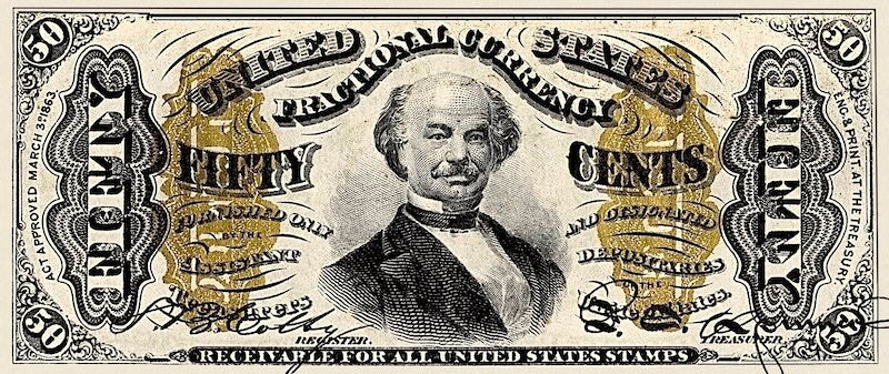 United States Fractional Currency Third Issue banknote, 50 Cents, 1863 (Third Issue), Pick P-111, UNC
