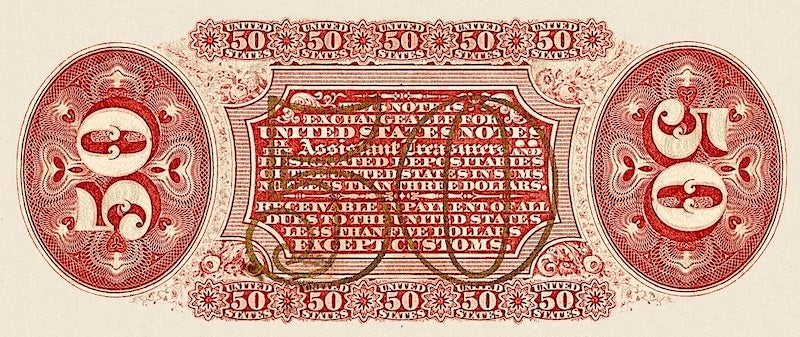 United States Fractional Currency Third Issue banknote, 50 Cents, 1863 (Third Issue), Pick P-113, UNC