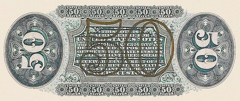 United States Fractional Currency Third Issue banknote, 50 Cents, 1863 (Third Issue), Pick P-114, UNC