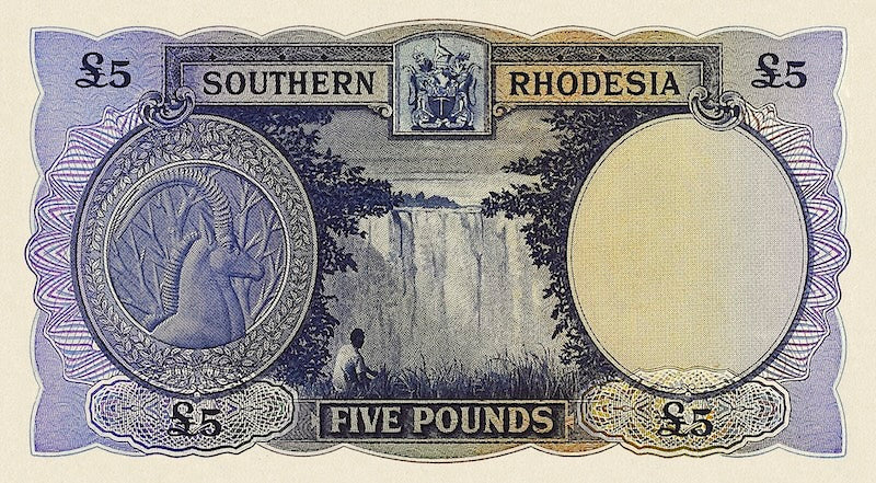 Southern Rhodesia banknotes, £5 Pounds, 1939, Pick P-11, UNC