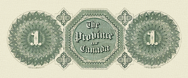 Province of Canada banknote, $1 Dollar, 1866, Pick P-1, UNC