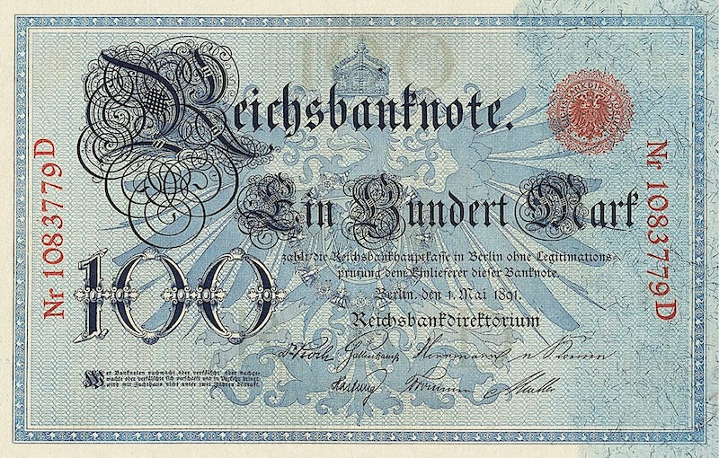 Germany banknote, Rentenbankschein (One Seal), 100 Mark, 1883, Pick P-12, UNC