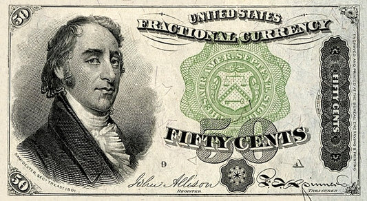 United States Fractional Currency Fourth Issue banknote, 50 Cents, 1863 (Fourth Issue), Pick P-121, UNC