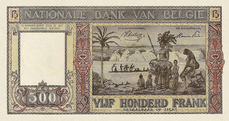 Belgium banknotes, Banque Nationale de Belgique, 500 Francs, 1944, Pick P-127, UNC