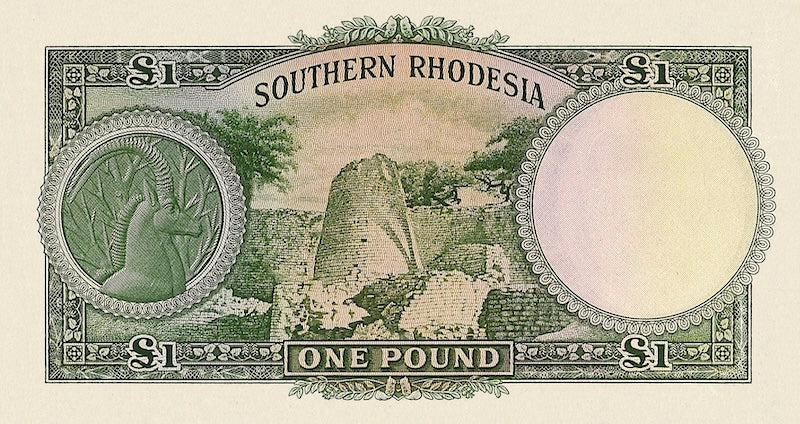 Southern Rhodesia banknotes, Queen Elizabeth II, £1 Pounds, 1952, Pick P-13, UNC