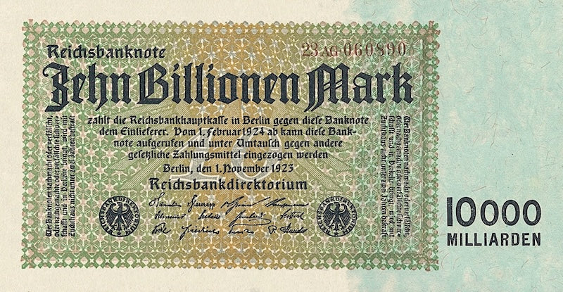 Germany banknote, Reichsbanknote, 100 Billionen Mark, 1923, Pick P-131, UNC