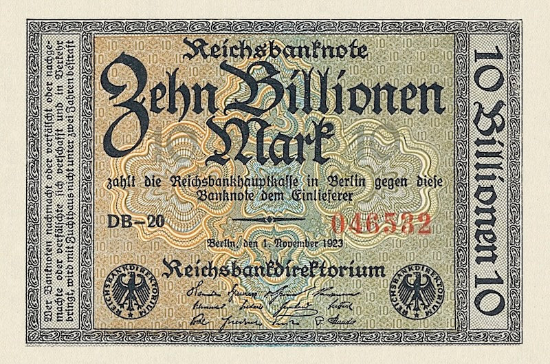 Germany banknote, Reichsbanknote, 100 Billionen Mark, 1923, Pick P-132, UNC