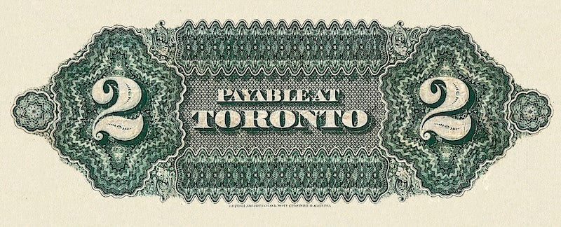 Dominion of Canada banknote, $2 Dollars, 1870, Pick P-13, UNC