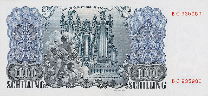 Austria banknote, National Bank, 1000 Schilling, 1954, Pick P-135, UNC