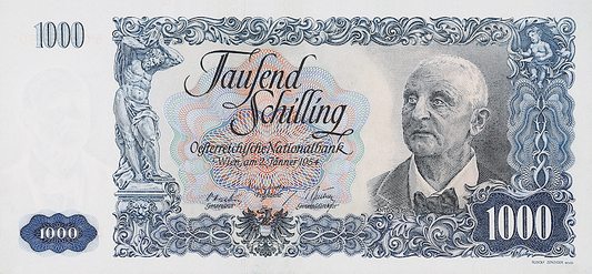 Austria banknote, National Bank, 1000 Schilling, 1954, Pick P-135, UNC