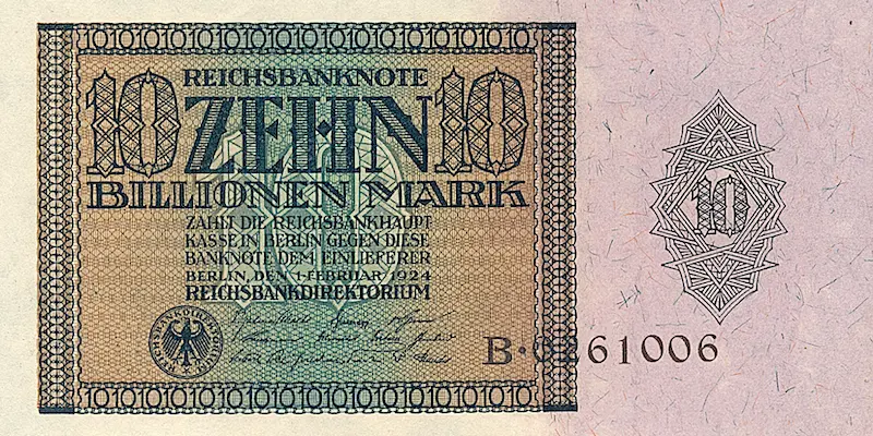 Germany banknote, First Billionen Issue, 10 Billionen Mark, 1924, Pick P-137, UNC