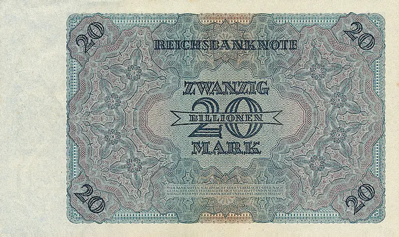 Germany banknote, First Billionen Issue, 20 Billionen Mark, 1924, Pick P-138, UNC