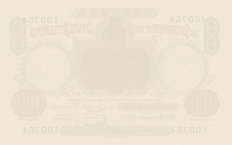 Straits Settlements banknotes, George V, $100 Dollars, 1916, Pick P-13, UNC