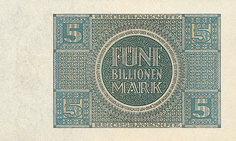 Germany banknote, First Billionen Issue, 5 Billionen Mark, 1924, Pick P-141, UNC