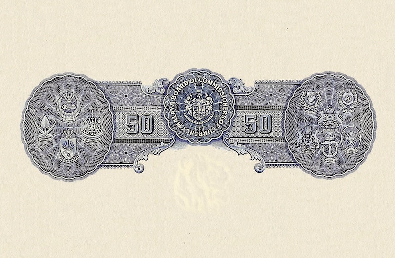 Malaya banknotes, George VI, $50 Dollars, 1941, Pick P-14, UNC