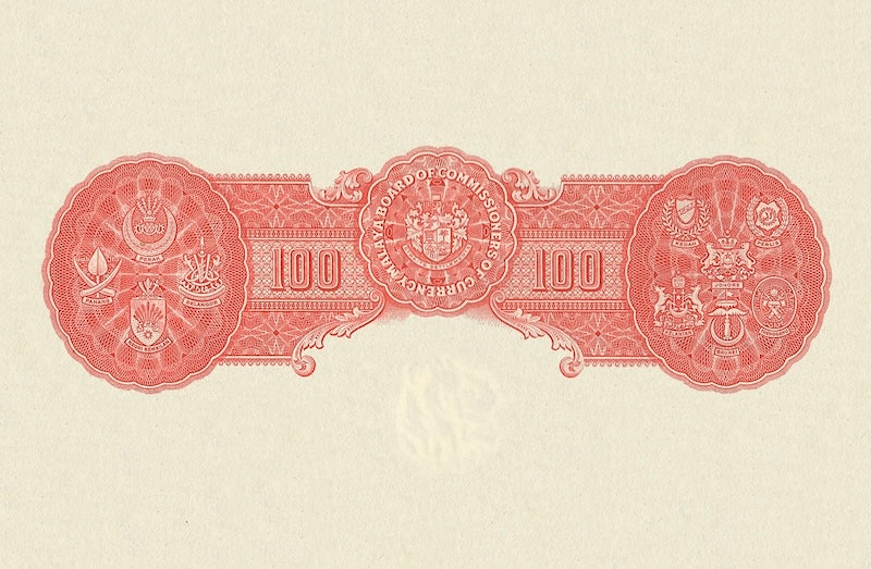 Malaya banknotes, George VI, $100 Dollars, 1941, Pick P-15, UNC