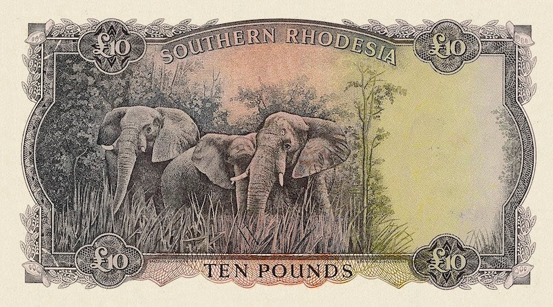 Southern Rhodesia banknotes, Queen Elizabeth II, £10 Pounds, 1952, Pick P-15, UNC