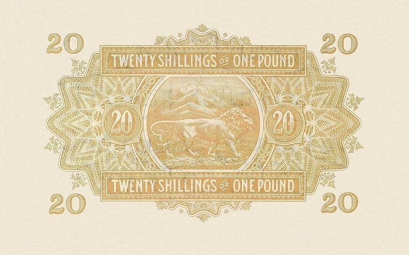 British East Africa banknotes, King George V, 20 Shillings, 1921, Pick P-15, UNC