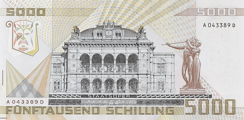 Austria banknote, National Bank, 5000 Schilling, 1982, Pick P-153, UNC