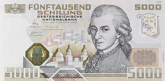 Austria banknote, National Bank, 5000 Schilling, 1982, Pick P-153, UNC