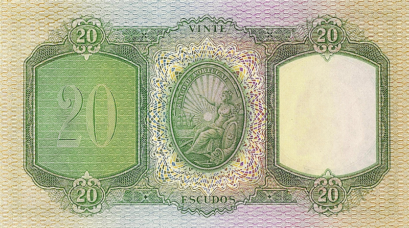 Banco de Portugal banknote, 20 Escudos, 1941 - 1959, Pick P-153, UNC