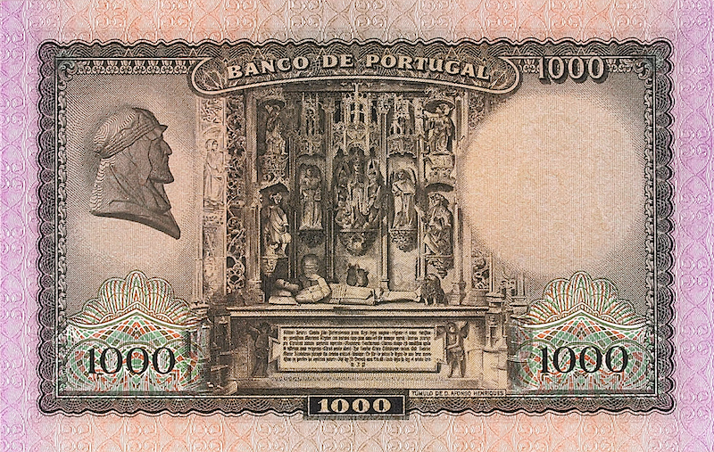 Banco de Portugal banknote, 1000 Escudos, 1941 - 1959, Pick P-156, UNC