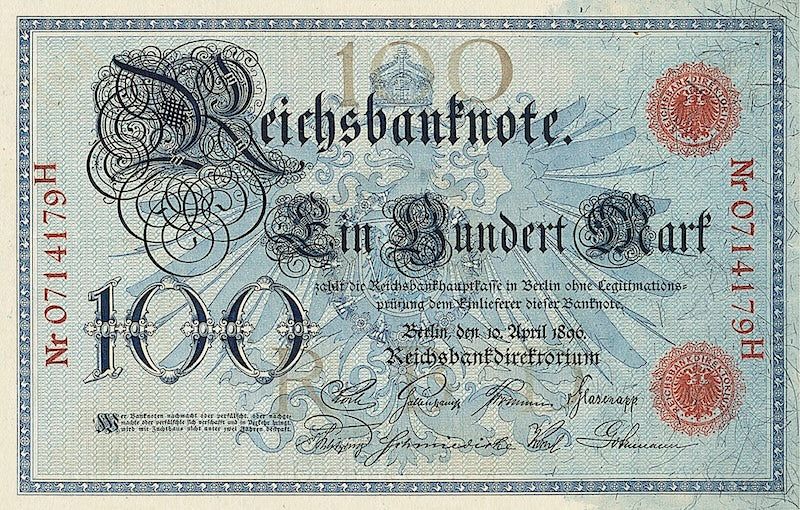 Germany banknote, Rentenbankschein, 100 Mark, 1895, Pick P-16