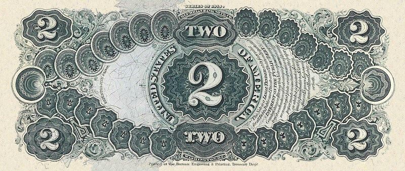 United States Treasury Note, $2 Dollars, 1878, Pick P-166, UNC