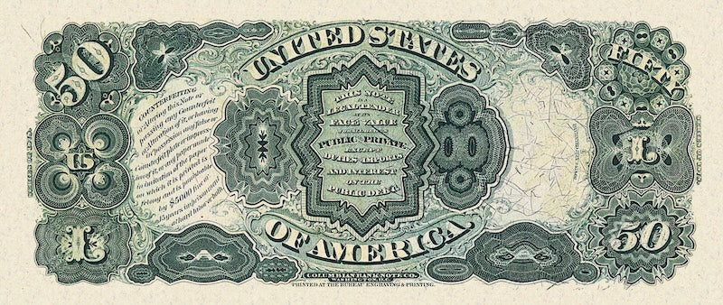 United States Treasury Note, $50 Dollars, 1878, Pick P-170, UNC