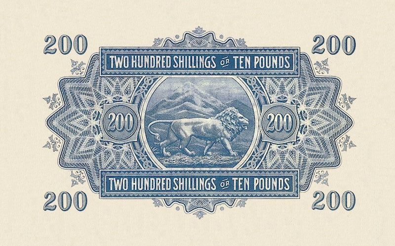 British East Africa banknotes, King George V, 200 Shillings, 1921, Pick P-17, UNC
