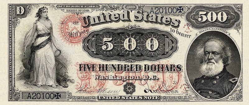 United States Treasury Note, $500 Dollars, 1878, Pick P-172, UNC