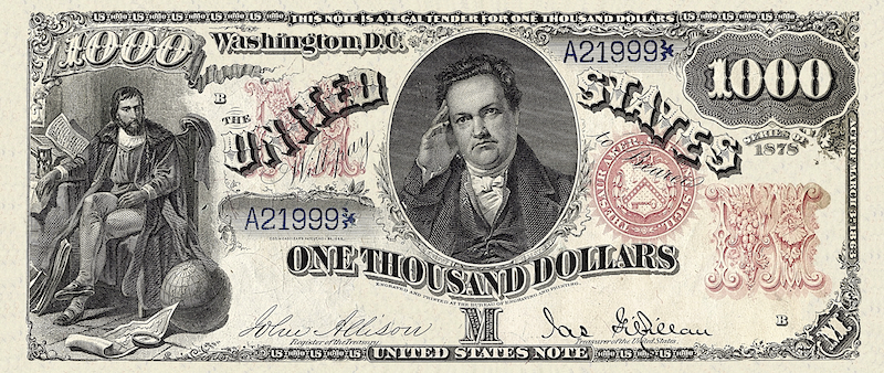 United States Treasury Note, $1000 Dollars, 1878, Pick P-173, UNC