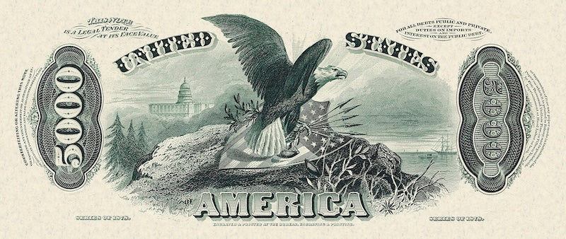 United States Treasury Note, $5000 Dollars, 1878, Pick P-174, UNC