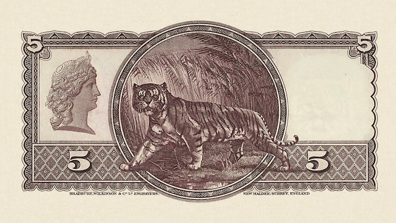 Straits Settlements banknotes, George V, $5 Dollars, 1931, Pick P-17, UNC
