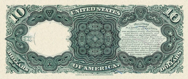 United States Treasury banknote, $10 Dollars, 1880, Pick P-179 UNC